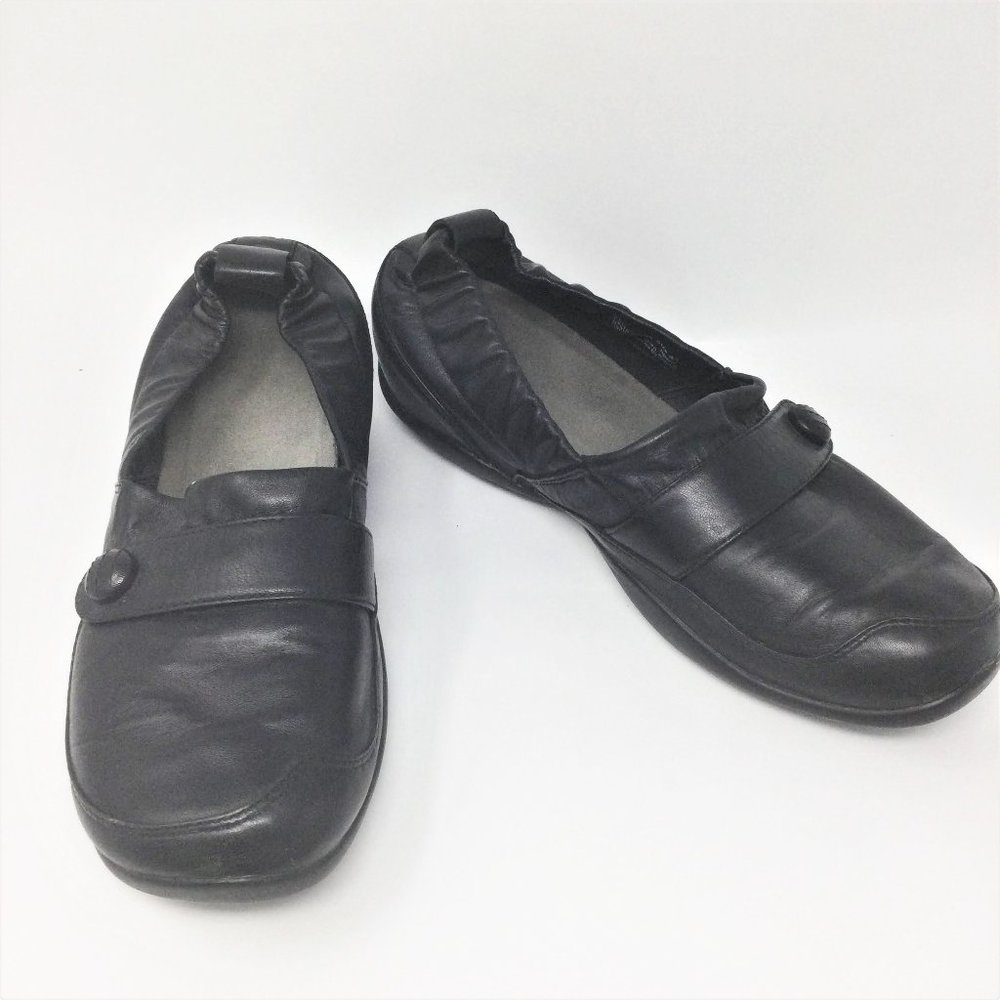 Dansko Karen Black Leather Shoes W/ Back Elastic 41
